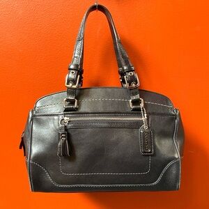 Vintage Coach Hampton 7465 Black Satchel Leather Bag